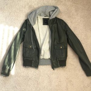 Obey faux leather bomber